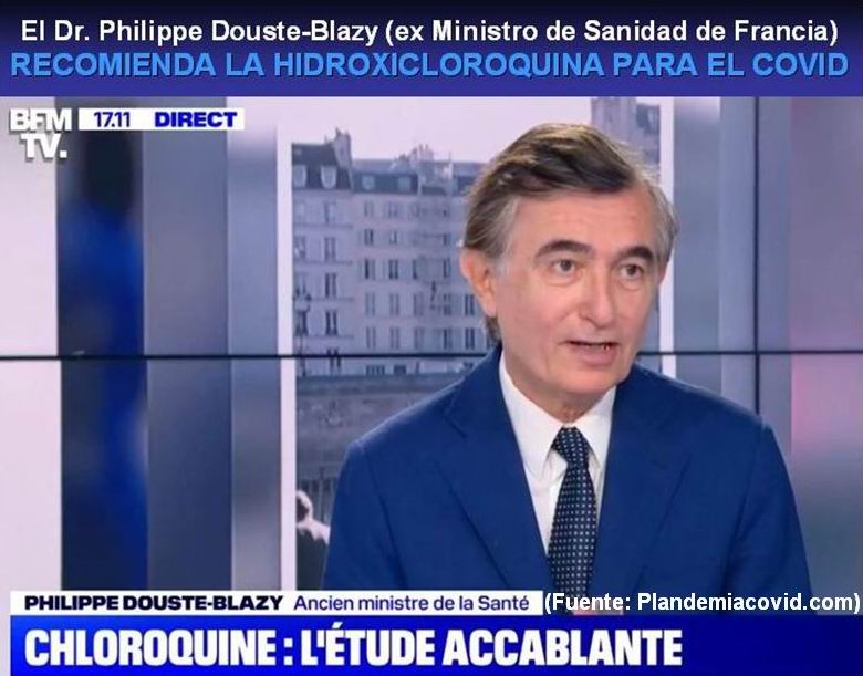 1 caja blanca, Dr Blazy Ministro Sanidad Francia recomienda HCQ 2