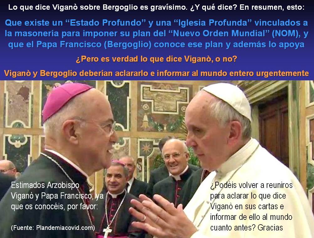 El Arzobispo Viganò y el Papa Francisco (Bergoglio) conversan en un acto religioso