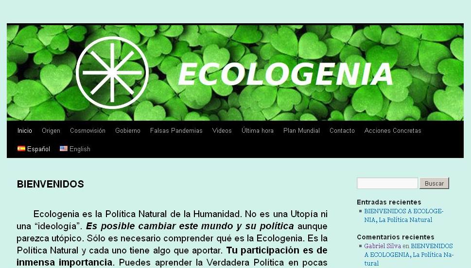 Portada de la página web www.ECOLOGENIA.org